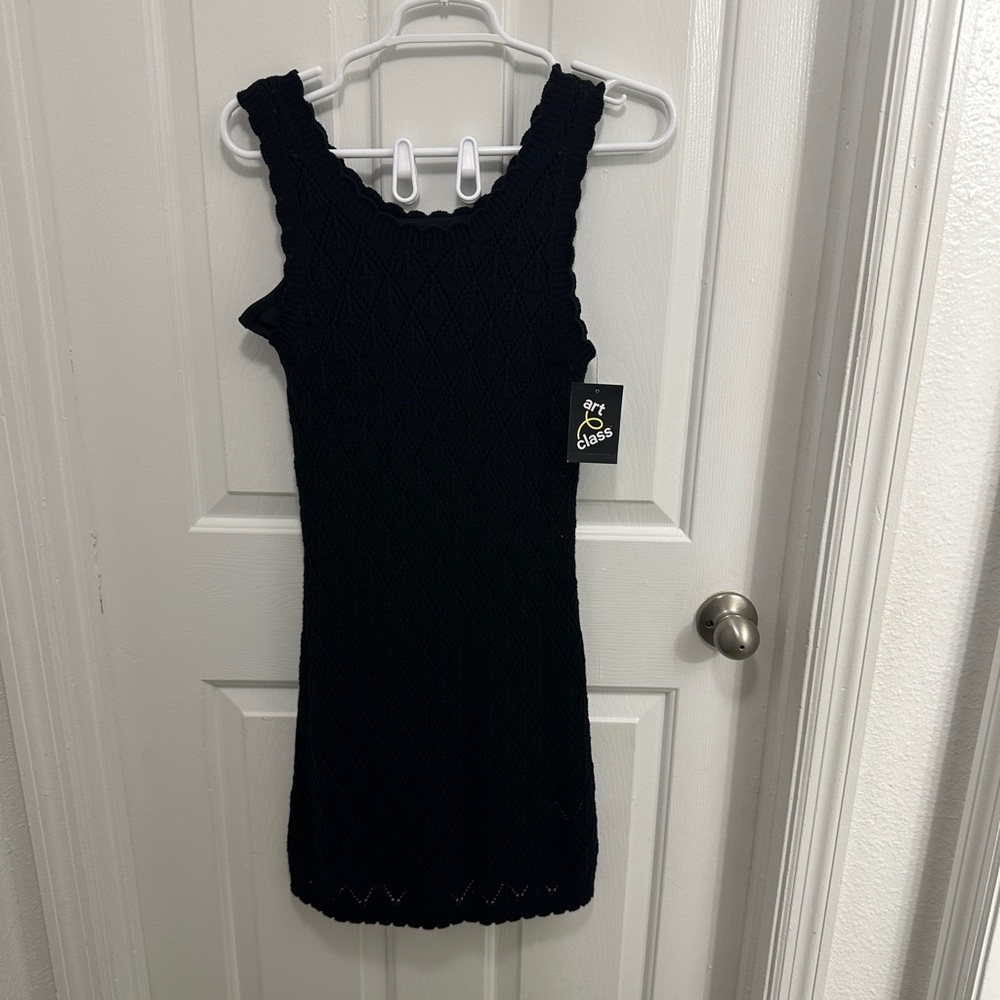 Art Class Black Sleeveless Mini Dress